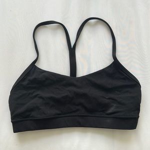 Black Lululemon Flow Y Lulu Sports Bra